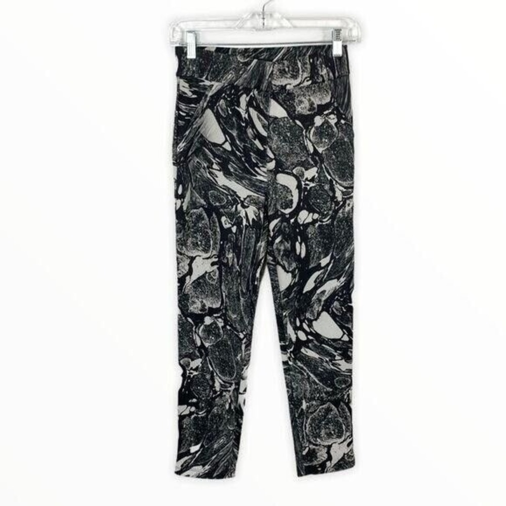 Jaspal XXS Pants Black Gray High Rise Tapered Soft Stretchy Print
